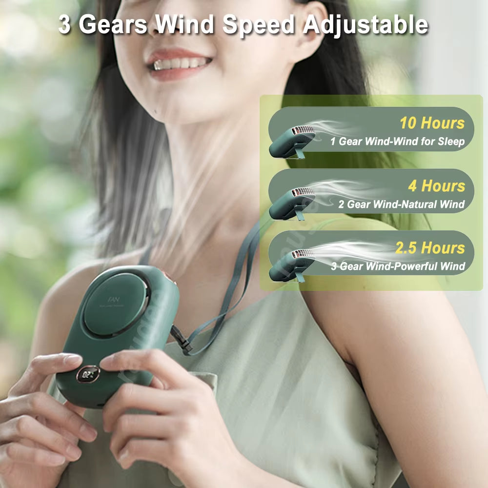 Portable Mini Fan Waist Clip Fan Rechargeable Hanging Neck Fan Outdoor Camping Waist Fan USB Small Cooling Pocket Fan for Travel